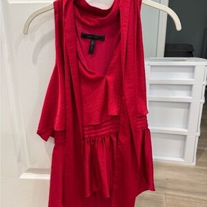 BCBGMaxAzria Vibrant Red Sleeveless Blouse